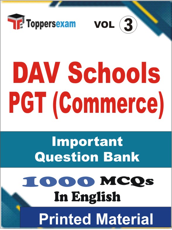 DAV Schools PGT (Commerce) Book in English - Objective MCQ (VOL.3)