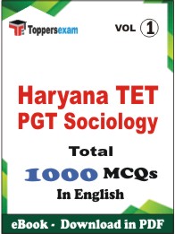 Haryana TET PGT Sociology PDF Book InEnglish - MCQ / Objective Questions(VOL.1)