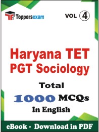 Haryana TET PGT Sociology PDF Book InEnglish - MCQ / Objective Questions(VOL.4)