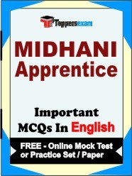 MIDHANI Apprentice Exam Objective MCQs in English (Booklet), FREE - Online Mock Test or Practice Set /Paper