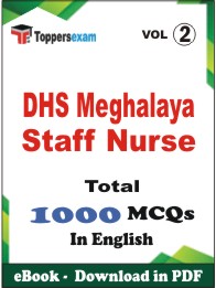 DHS Meghalaya Staff Nurse PDF Book In English - MCQ / Objective Questions(VOL.2)