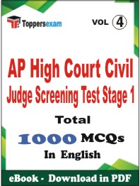 AP High Court Civil Judge Screening Test (Stage-1) PDF Book In English - MCQ / Objective Questions (VOL.4)