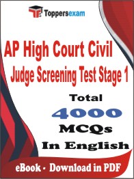 AP High Court Civil Judge Screening Test (Stage-1) PDF Book In English - MCQ / Objective Questions
