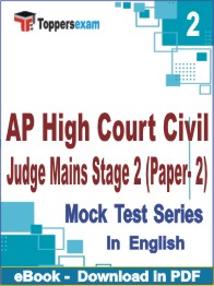 AP High Court Civil Judge Mains Stage 2 (Paper- 2) PDF Book In English - Question Paper