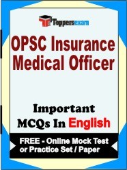 OPSC Insurance Medical Officer Book in English - Question Paper / Practice Set