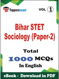 Bihar STET Sociology (Paper-2) PDF Book In English - MCQ / Objective Questions (VOL.1)