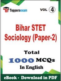 Bihar STET Sociology (Paper-2) PDF Book In English - MCQ / Objective Questions (VOL.4)