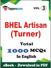 BHEL Artisan (Turner) PDF Book In English - MCQ / Objective Questions(VOL.3)