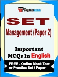 SET Exam Management (Paper 2) Objective MCQs in Hindi (Booklet), FREE - Online Mock Test or Practice Set /Paper