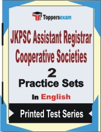 JKPSC Assistant Registrar Cooperative Societies Book in English - Question Paper / Practice Set