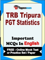 TRB Tripura PGT Statistics Exam Objective MCQs in English (Booklet), FREE - Online Mock Test or Practice Set /Paper