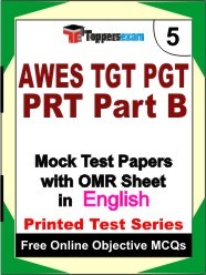 AWES PRT Test Book in English - Mock Test / Practice Set