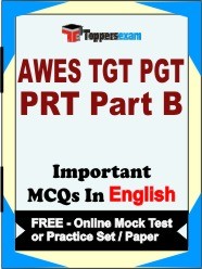 AWES TGT PGT PRT Exam Part B Objective MCQs in English (Booklet), FREE - Online Mock Test or Practice Set /Paper
