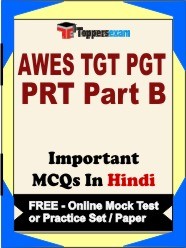 AWES TGT PGT PRT Exam Part B Objective MCQs in Hindi (Booklet), FREE - Online Mock Test or Practice Set /Paper