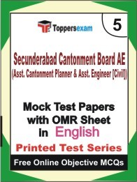 SECUNDERABAD CANTONMENT BOARD AE (ASST. CANTONMENT PLANNER & ASST. ENGINEER [CIVIL]) Exam Mock Test Papers (Book) in English