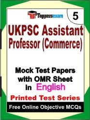 UKPSC Assistant Professor (Commerce) Exam Mock Test Papers (Book) in English