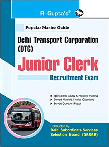 DSSSB Junier Clerk Solved Questions Papers and Practice Material Book in English + Online Mock Test (Combo Pack)