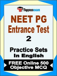NEET PG Entrance Test Test Book in English - Question Paper / Practice Set