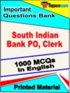 South Indian Bank PO, Clerk  Book in English - Objective MCQ