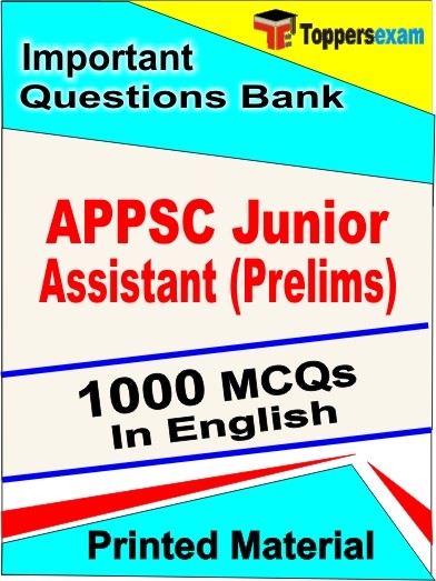 APPSC Junior Assistant Prelims Exam 1000 Objective MCQ in English (Printed Book)