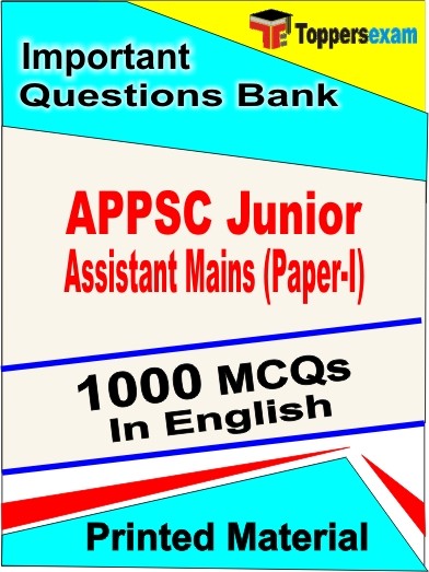 APPSC Junior Assistant Mains (Paper-I) Exam 1000 Objective MCQ in English (Printed Book)