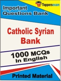 Catholic Syrian Bank Test Book in English - Objective MCQ