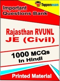 Rajasthan RVUNL JE Civil Exam 1000 Objective MCQ in Hindi (Printed Book)