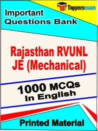 Rajasthan RVUNL JE Mechanical Test  Book in English - Objective MCQ