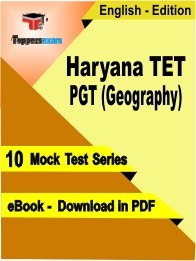 EBook of Haryana TET PGT Geography Exam (10 Mock Test) in PDF Format in English