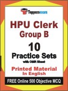 HPU Clerk Group B Exam Practice Set Book in English