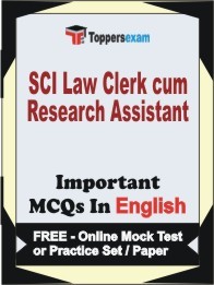 SCI LAW CLERK CUM RESEARCH ASSISTANT Exam Objective MCQ in English (Book) + (FREE) Online Mock Test Series