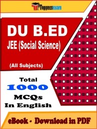 EBook of DU B.ED JEE (SOCIAL SCIENCE) Exam (MCQ) in PDF Format in English