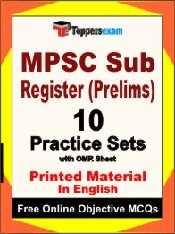 MPSC SUB REGISTER PRELIMS Exam 10 Practice Sets Book (English)