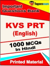 KVS PRT (English) Exam 1000 Objective MCQ in Hindi (Printed Book)