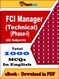 EBook of FCI MANAGER (TECHNICAL) PHASE-I Exam (Objective Questions /MCQ) PDF in English