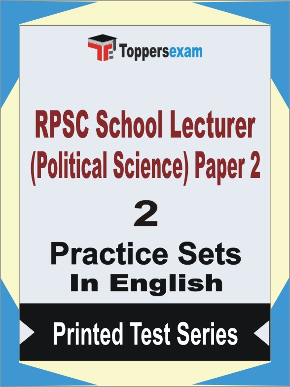 RPSC School Lecturer (Political Science) Paper 2 Book in English - Question Paper / Practice Set