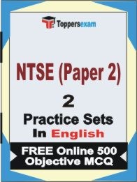 NTSE Paper 2 Exam 2 Mock Test / Practice Sets Book English & FREE Online 500 Objective MCQ.