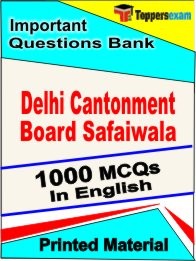 Delhi Cantonment Board Safaiwala Exam 1000 Objective MCQ / Question Bank in English Book / Printed Material.