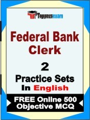Federal Bank Clerk Exam Book in English - Question Paper / Practice Set