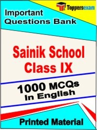 SAINIK SCHOOL CLASS IX Exam 1000 Objective MCQ / Question Bank in English Book / Printed Material.