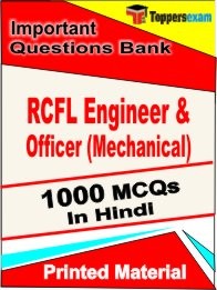 RCFL Engineer & Officer (Mechanical) Exam 1000 Objective MCQ / Question Bank in Hindi Book / Printed Material.