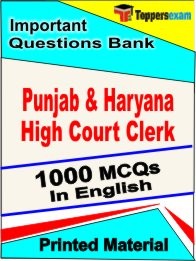 Punjab & Haryana High Court Clerk Exam 1000 Objective MCQ / Question Bank in English Book / Printed Material.