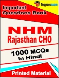 NHM Rajasthan CHO Test  Book in Hindi - Objective MCQ