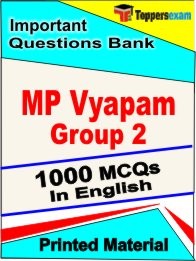 MP Vyapam Group 2 Exam 1000 Objective MCQ / Question Bank in English Book / Printed Material.