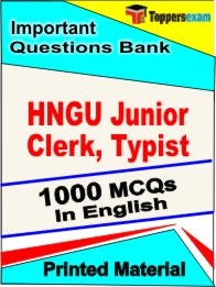 HNGU Junior Clerk, Typist  Exam 1000 Objective MCQ / Question Bank in English Book / Printed Material.