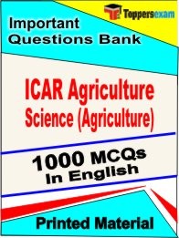 ICAR Agriculture Science (Agriculture) Exam 1000 Objective MCQ / Question Bank in English Book / Printed Material.