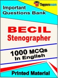 BECIL Stenographer Exam 1000 Objective MCQ / Question Bank in English Book / Printed Material.
