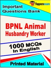 BPNL Animal Husbandry Worker Exam 1000 Objective MCQ / Question Bank in English Book / Printed Material.