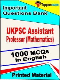 UKPSC Assistant Professor (Mathematics) Exam 1000 Objective MCQ / Question Bank in English Book / Printed Material.