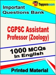 CGPSC Assistant Professor (Zoology) Exam 1000 Objective MCQ / Question Bank in English Book / Printed Material.